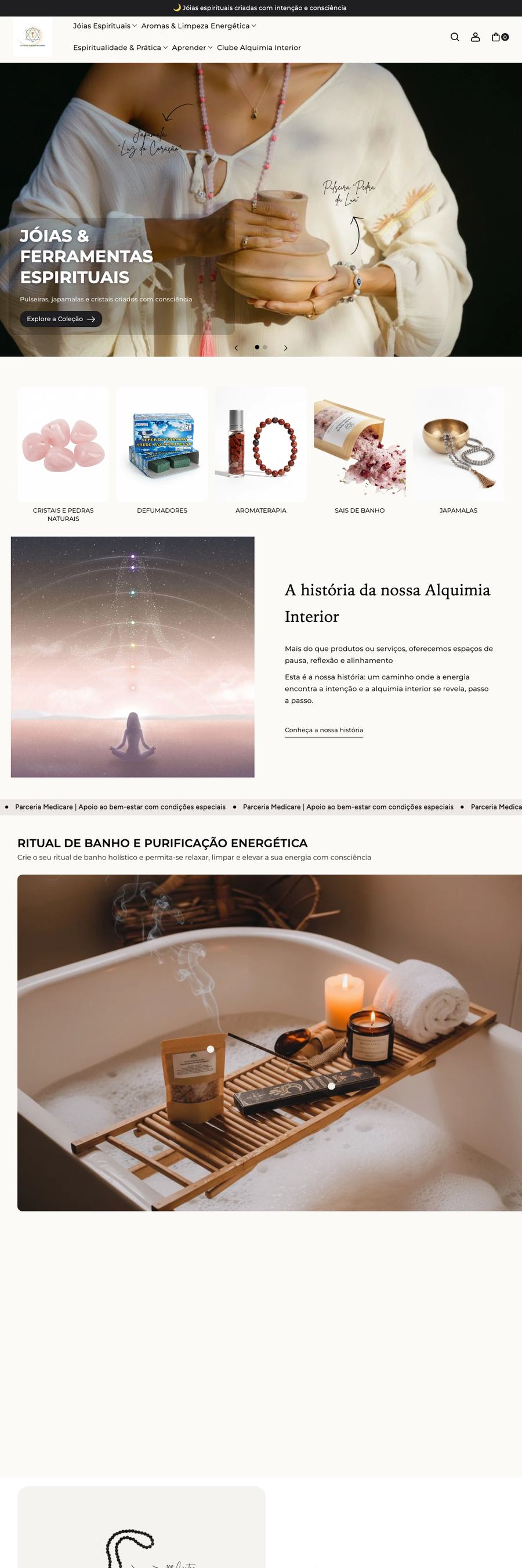 Página inicial da loja Fusão da Alquimia Interior