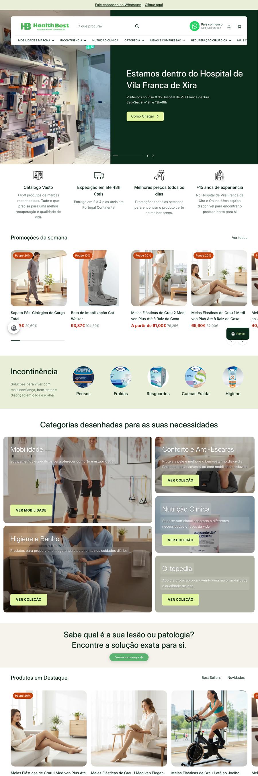 Página inicial da loja HealthBest