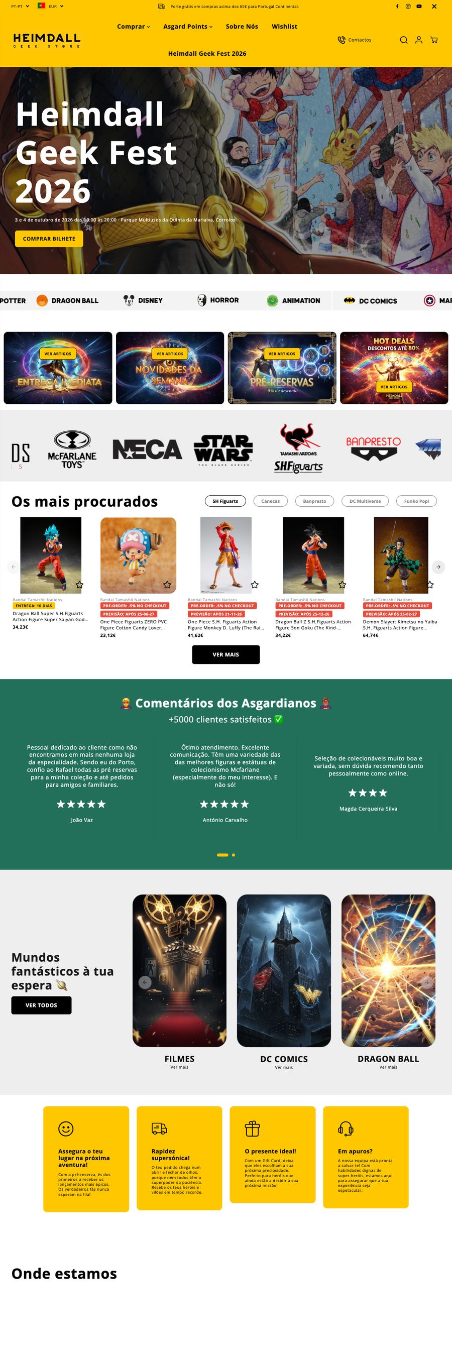 Página inicial da loja Heimdall Geek Store